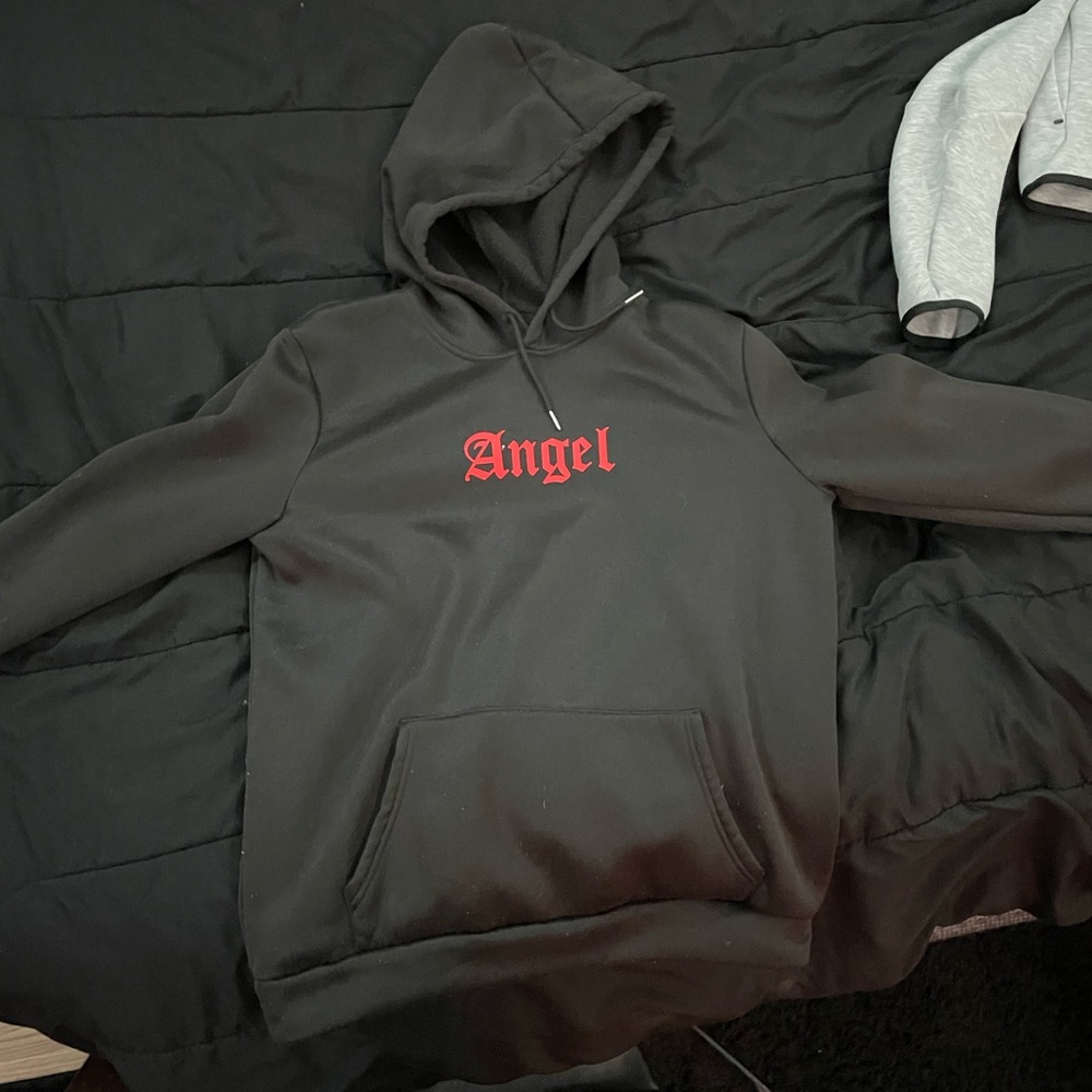 Angel Dear Black Hoodie with Red Logo